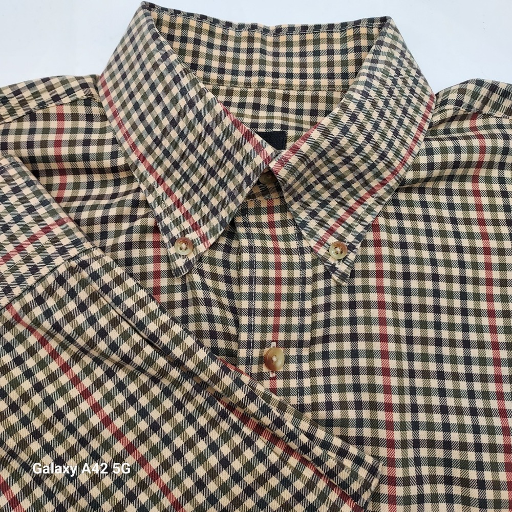 JOS A BANK Traveler's‎ Collection Button Down Shirt Plaid Long Sleeve Mens M